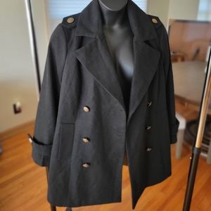 Lane Bryant, size 14/16 Black Pea Coat. Very detail buttons and classy coat!